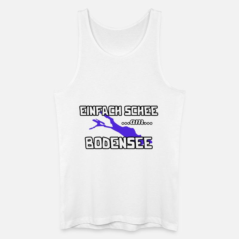 Bodensee - Männer Bio Tank Top - Weiß