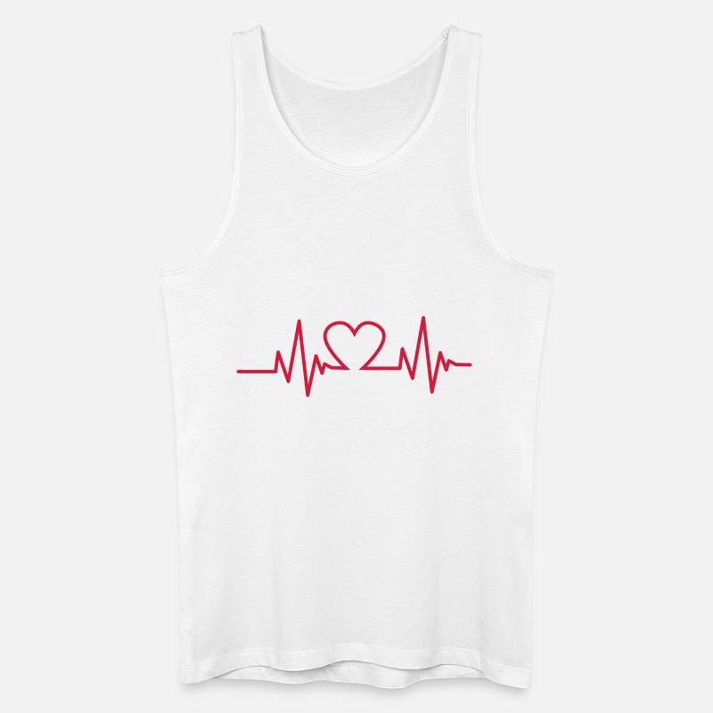Heartbeat - Männer Bio Tank Top - Weiß