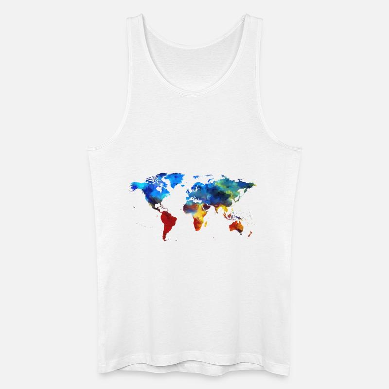 Bunte Erde - Männer Bio Tank Top - Weiß