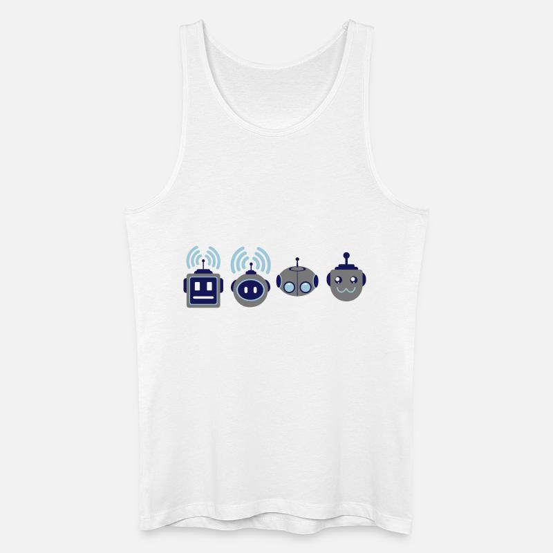Die Roboter Geeks - Männer Bio Tank Top - Weiß