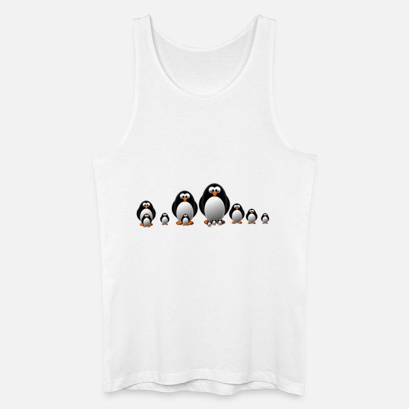 Eine Pinguinfamilie - Männer Bio Tank Top - Weiß