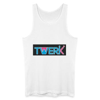 TWERK Logo mit W gefüllt mit Rose - Männer Bio Tank Top - Weiß - Vorne