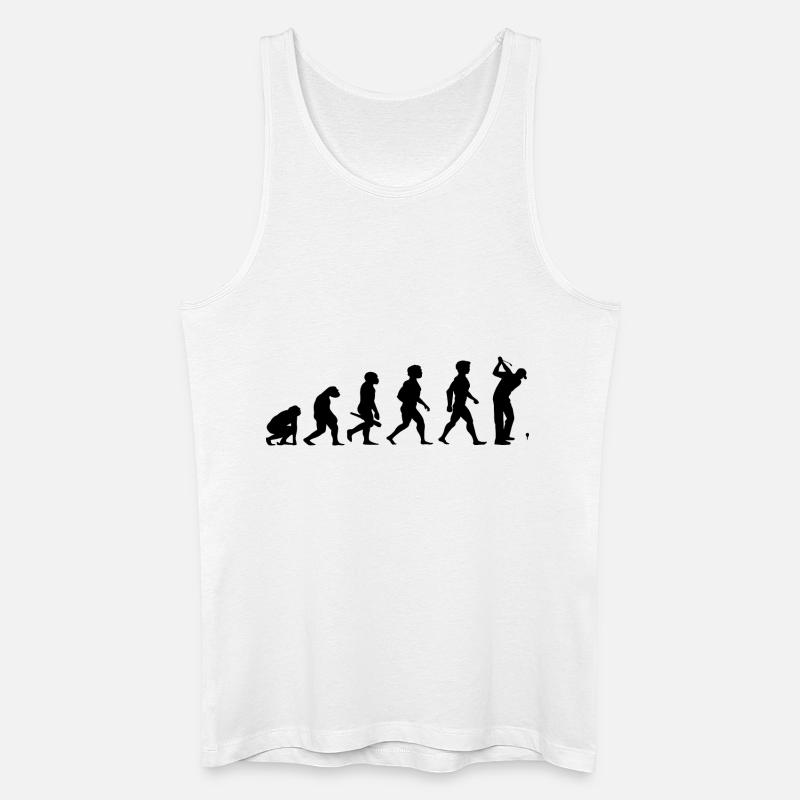 Evolution Golf Golfer Golfer Terrain de golf - Débardeur bio Homme - blanc