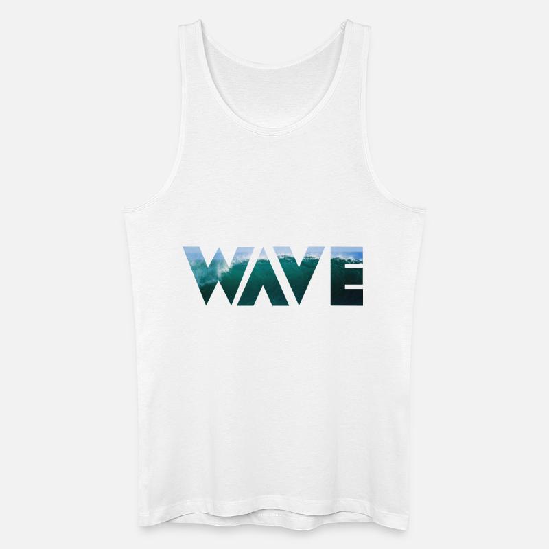 Wave - Welle - Männer Bio Tank Top - Weiß