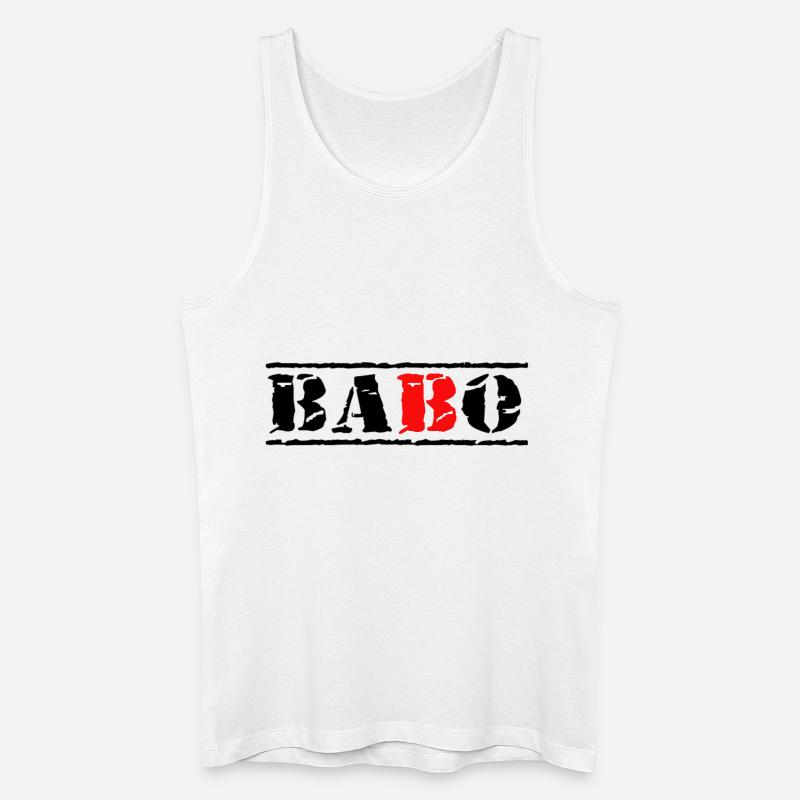 stempel babo schwarz rot - Männer Bio Tank Top - Weiß