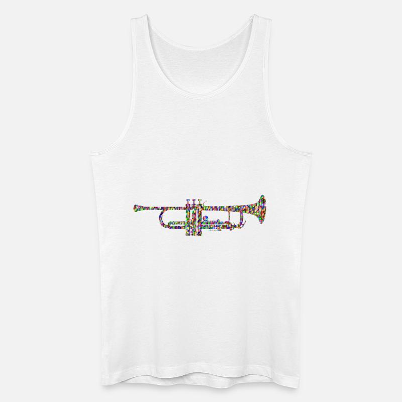 Trompete - Männer Bio Tank Top - Weiß