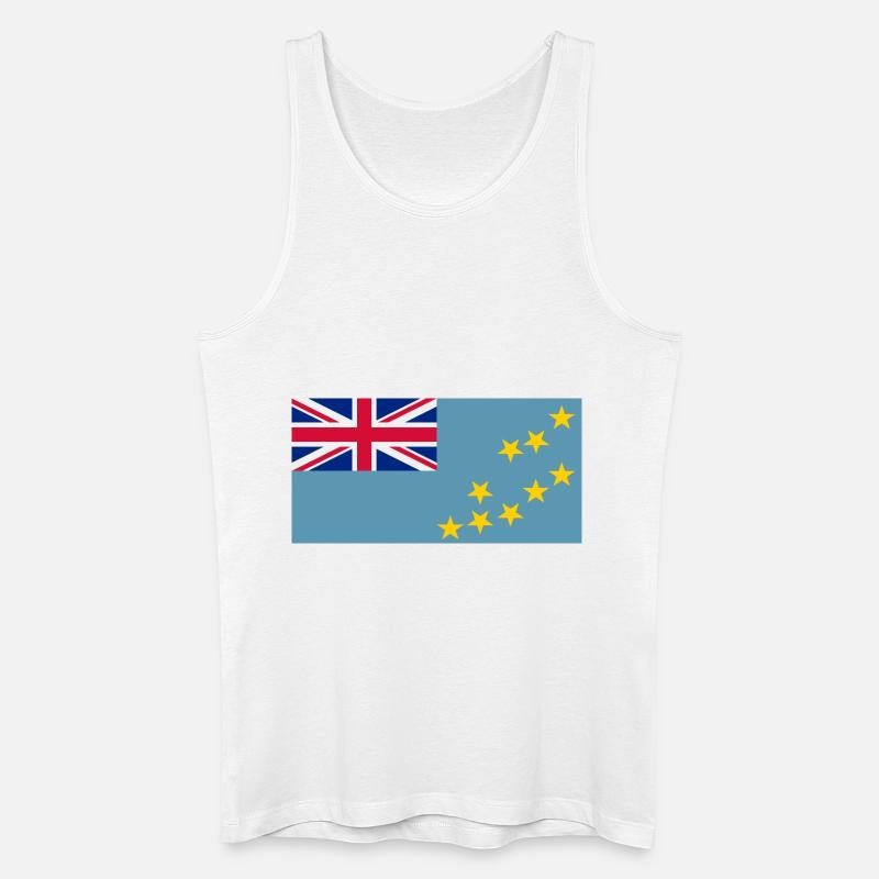 Tuvalu Flagg - Männer Bio Tank Top - Weiß