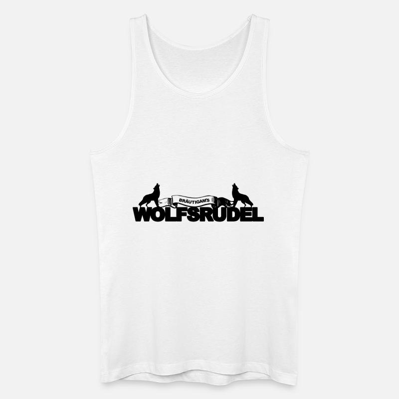 Bräutigam Wolfsrudel Junggesellenabschied Geschenk - Männer Bio Tank Top - Weiß