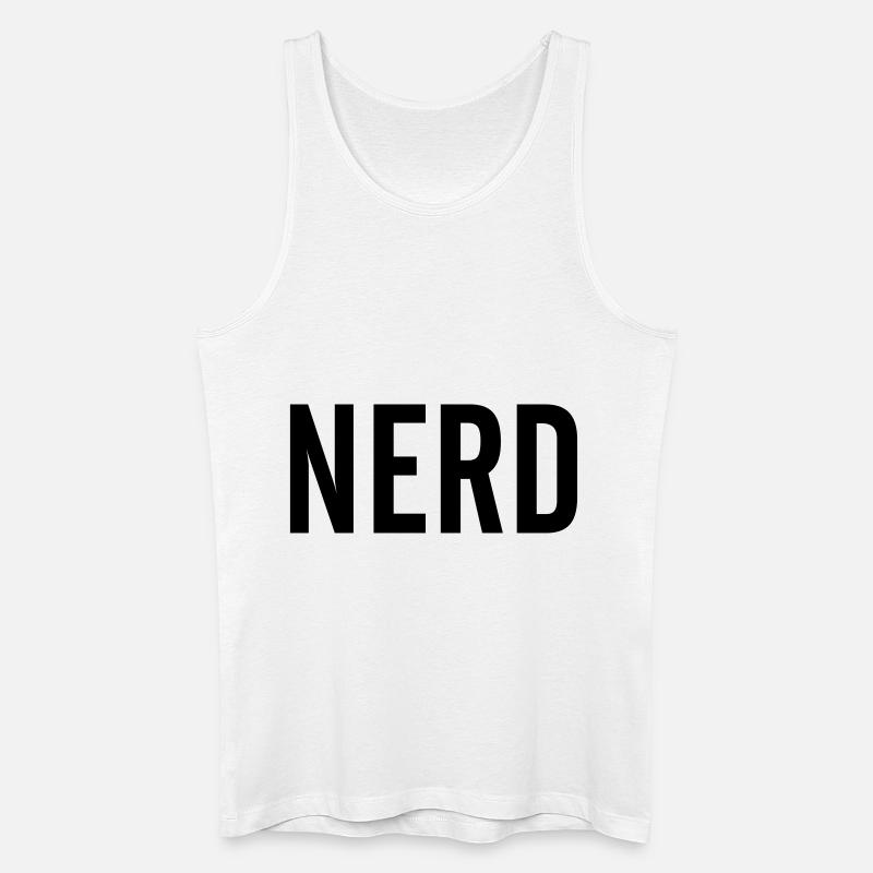 Nerd - Männer Bio Tank Top - Weiß