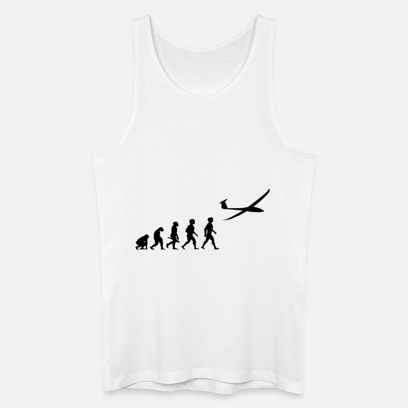 Evolution Segelflugzeug Segelflieger Flugzeug - Männer Bio Tank Top - Weiß
