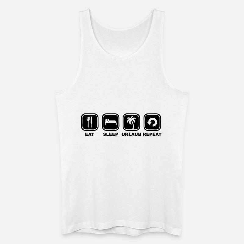 Eat sleep Urlaub Repeat - Männer Bio Tank Top - Weiß