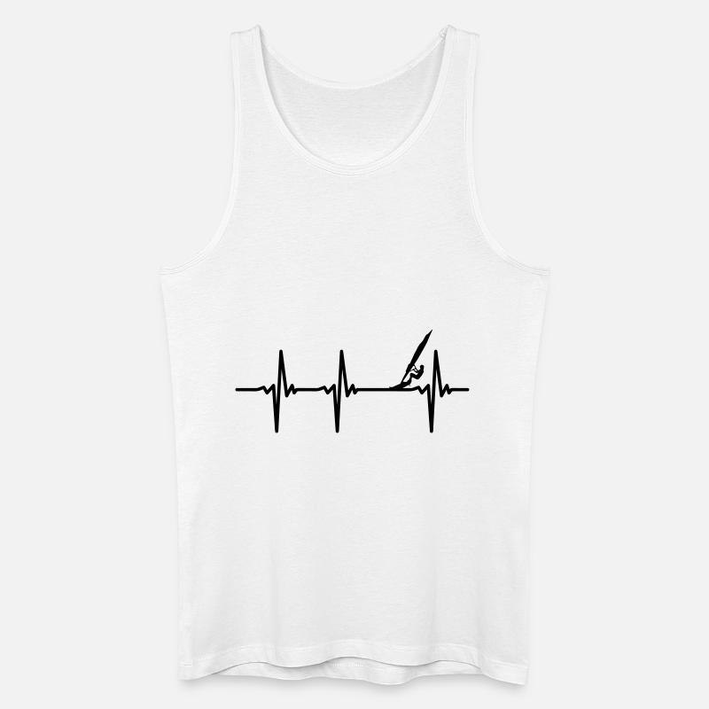 Herzschlag Windsurfen - Männer Bio Tank Top - Weiß