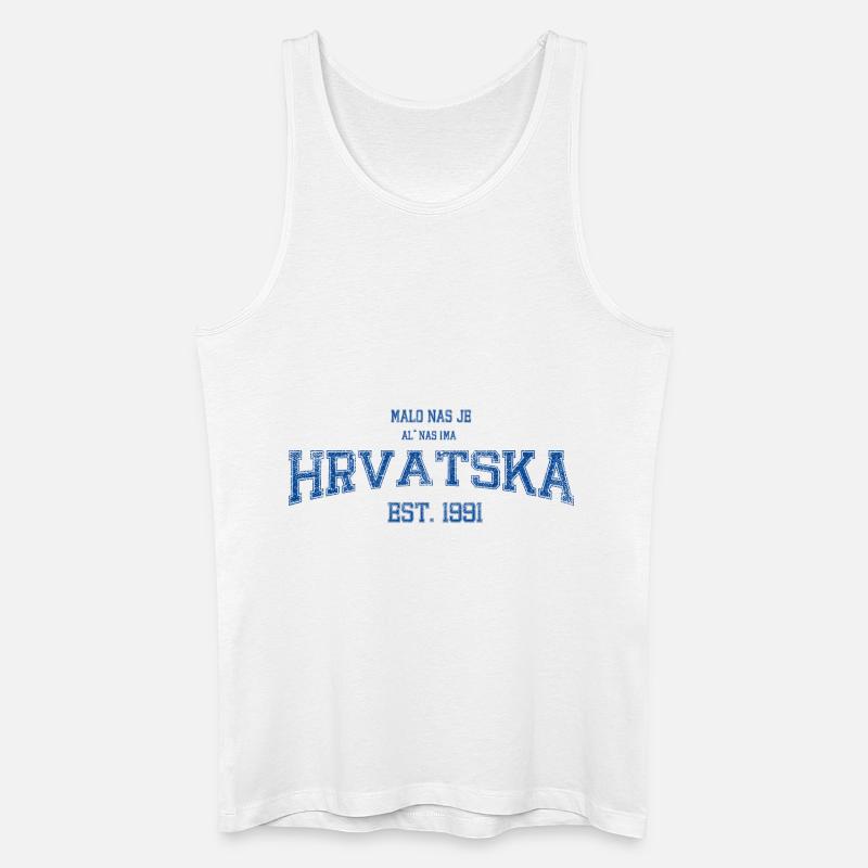 HRVATSKA blue - Männer Bio Tank Top - Weiß