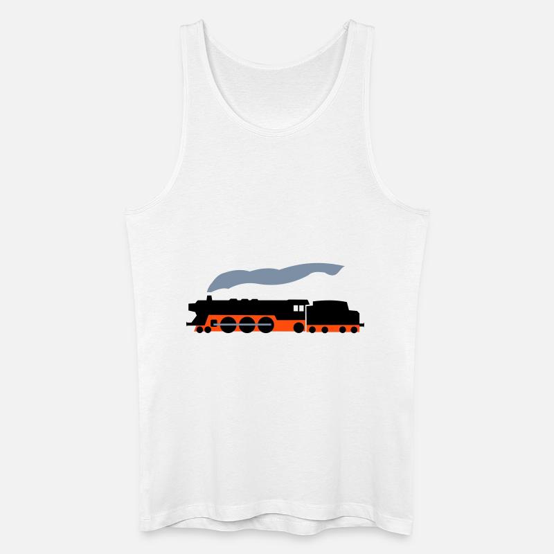 Dampflok - Männer Bio Tank Top - Weiß