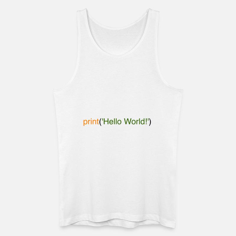 Hello World Python - Männer Bio Tank Top - Weiß