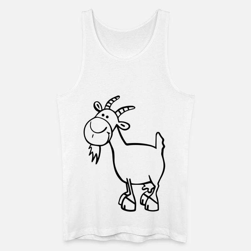 Fröhliche Ziege - Männer Bio Tank Top - Weiß