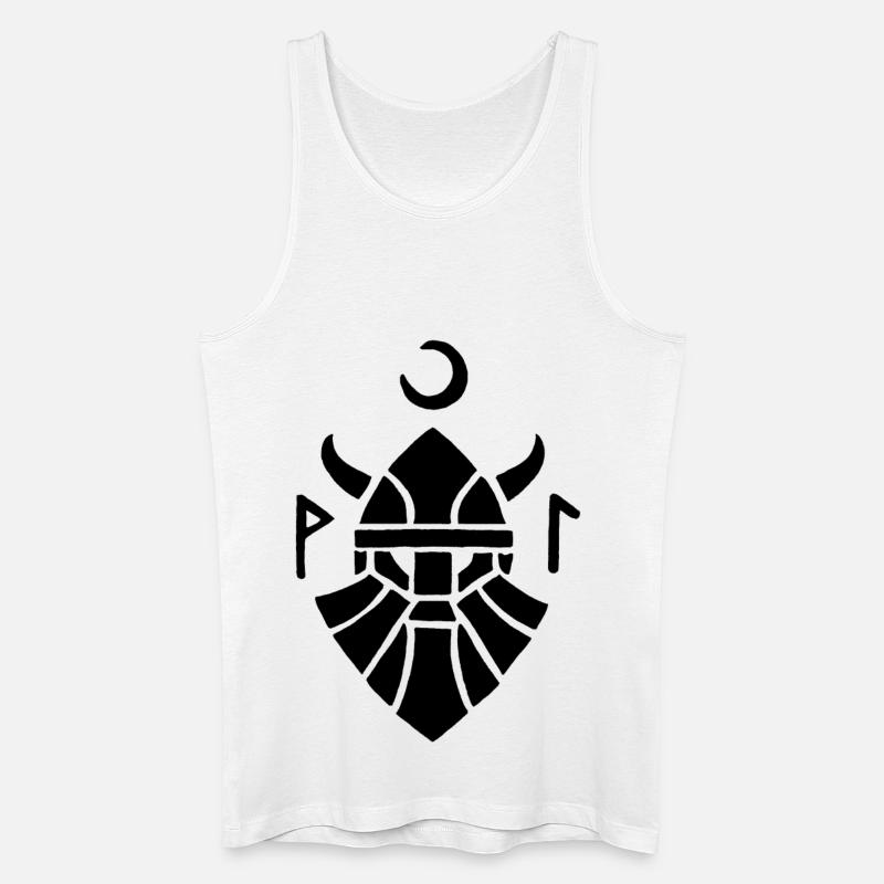 Schwarzes Wikinger-Krieger-Symbol - Männer Bio Tank Top - Weiß