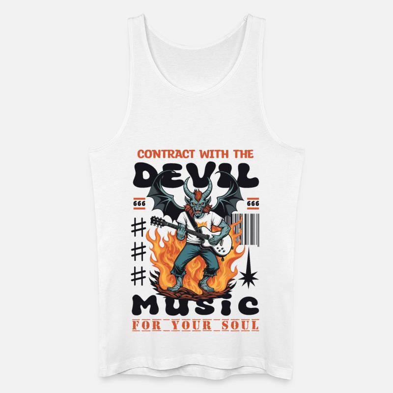 Teufel Rock Musik - Männer Bio Tank Top - Weiß