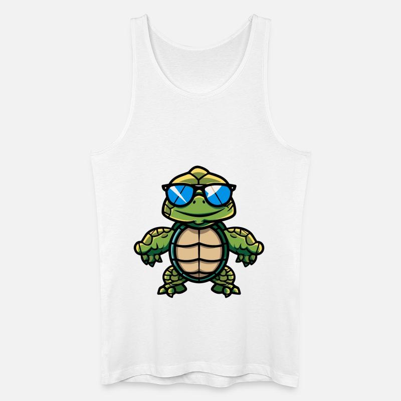 Schildkröte Comic Cool - Männer Bio Tank Top - Weiß