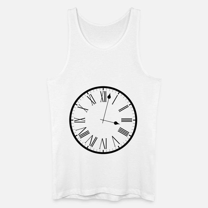 clock Uhr analog - Männer Bio Tank Top - Weiß