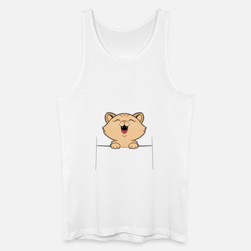 Katze - Männer Bio Tank Top - Weiß