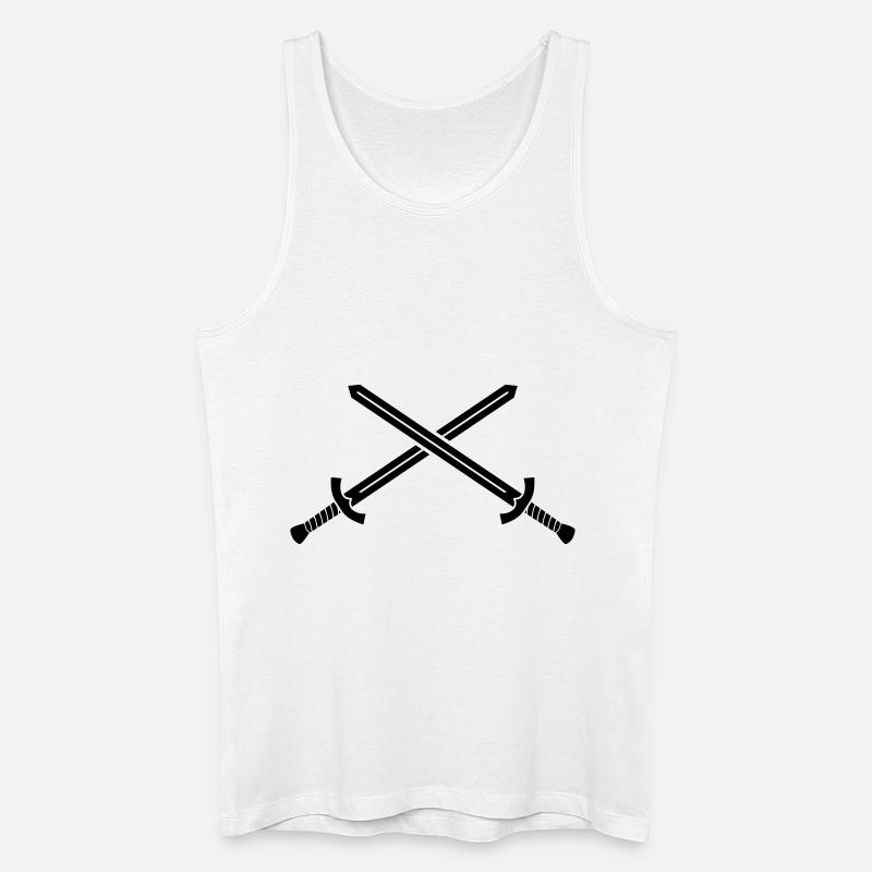 Gekreuzte Schwerter - Männer Bio Tank Top - Weiß
