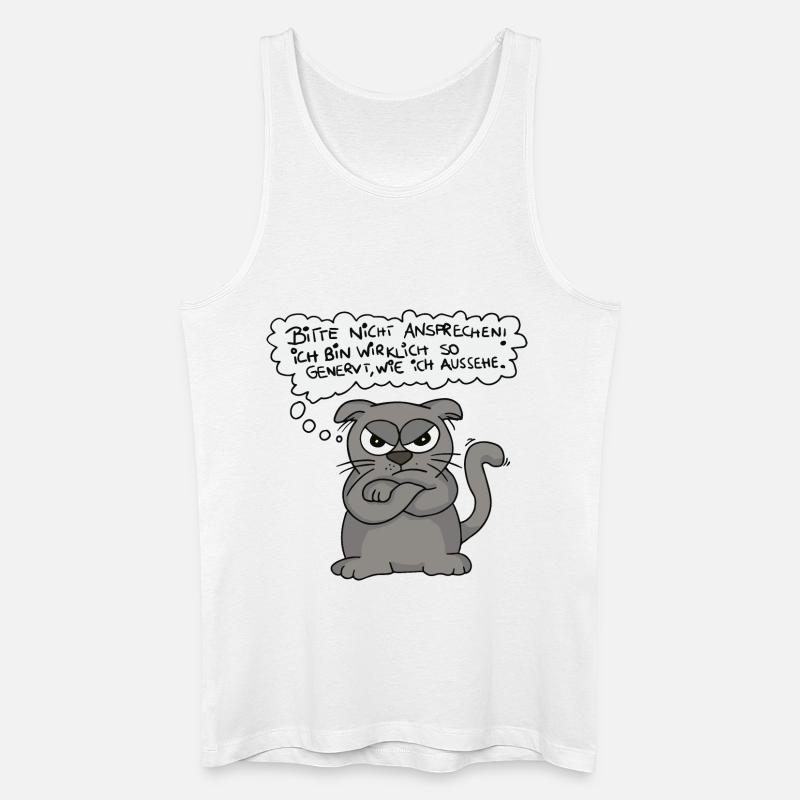 Genervte Katze - Nicht ansprechen! - Männer Bio Tank Top - Weiß