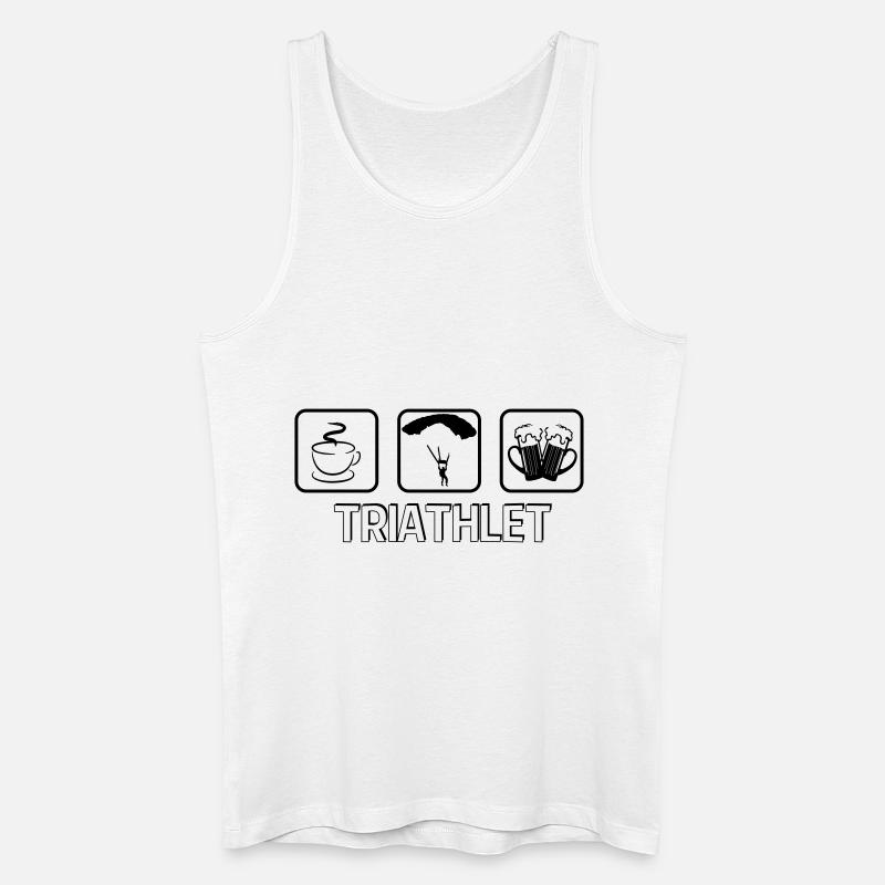 Triathlet Paragliding - Männer Bio Tank Top - Weiß
