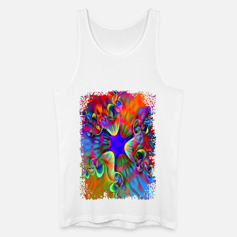psychedelic power flower - Männer Bio Tank Top - Weiß