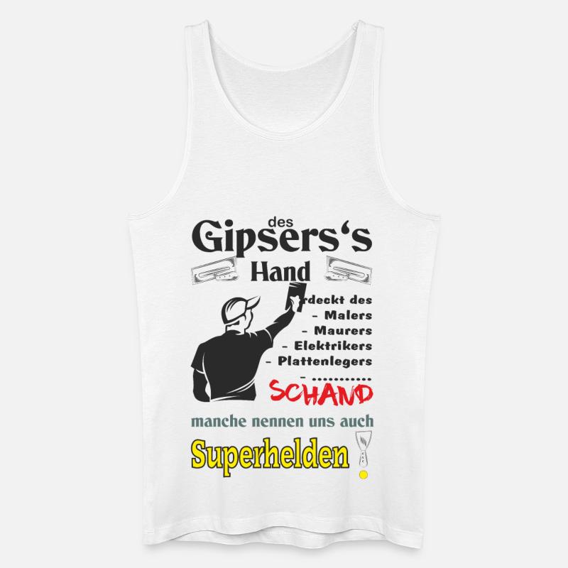 Gipser mit Gipsershirt die  Superhelden Handwerker - Männer Bio Tank Top - Weiß