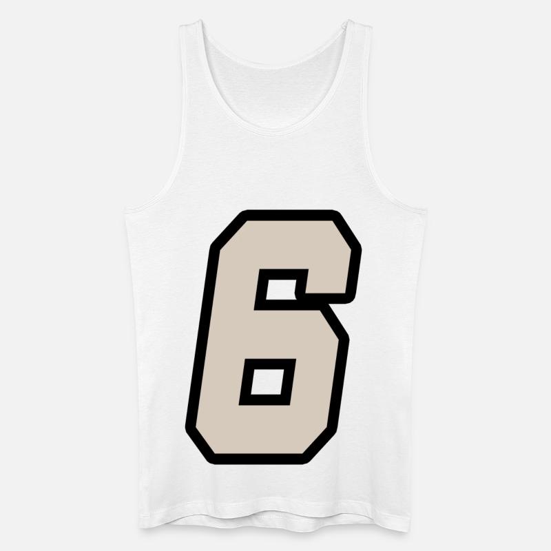 Nummer sechs - Männer Bio Tank Top - Weiß