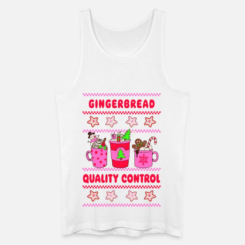 Gingerbread Quality Control - neon pink - Männer Bio Tank Top - Weiß