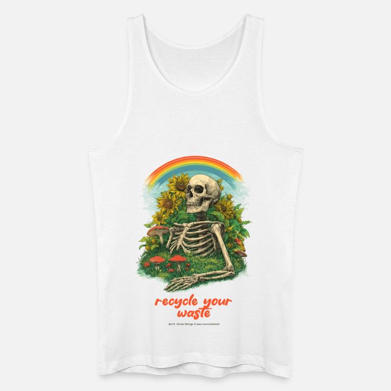 Recycel Deinen Müll Gartenskelett - Männer Bio Tank Top - Weiß