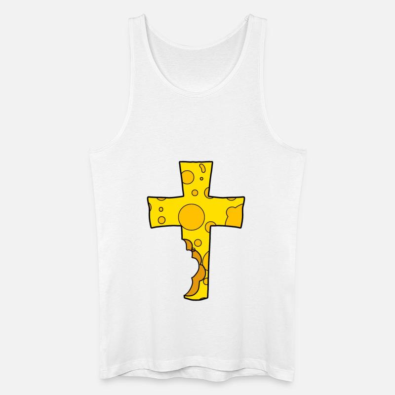 Kreuz Symbol Käse - Männer Bio Tank Top - Weiß