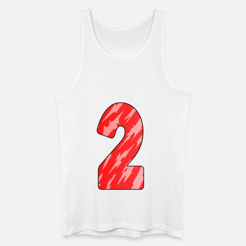 Nummer 2 Rot Muster - Männer Bio Tank Top - Weiß