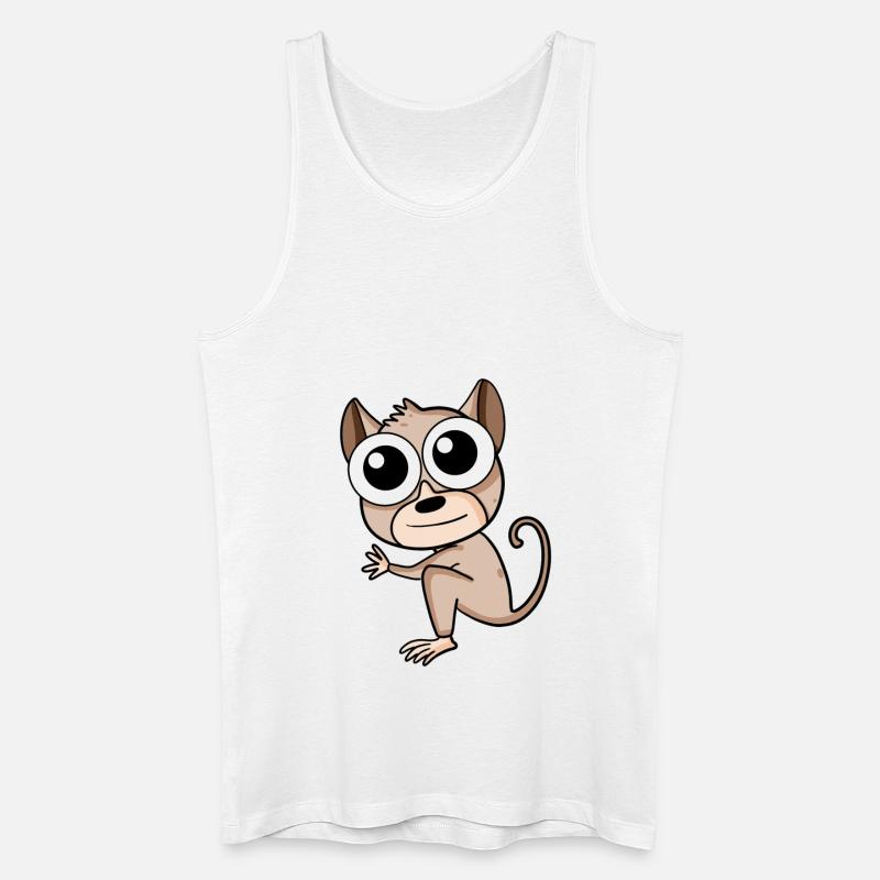 Tarsier Koboldmakis - Männer Bio Tank Top - Weiß