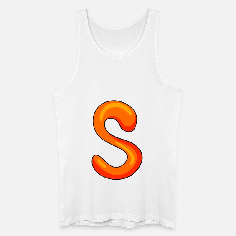 Buchstabe S Anfangsbuchstabe - Männer Bio Tank Top - Weiß