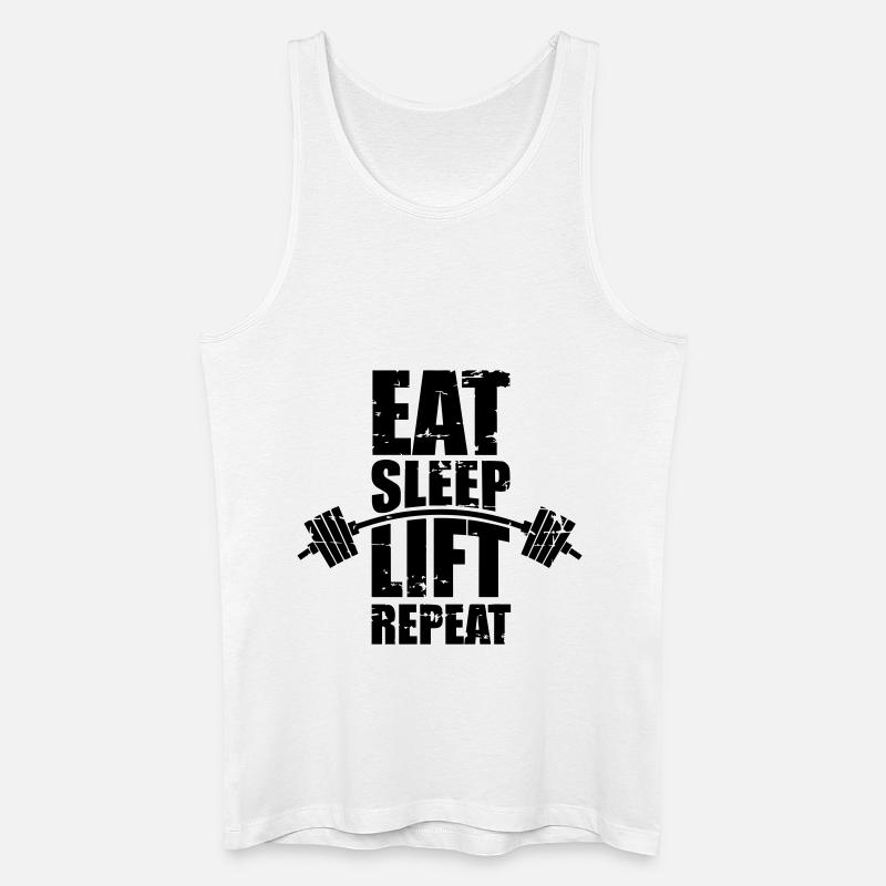 Essen Schlaf Lift - Männer Bio Tank Top - Weiß