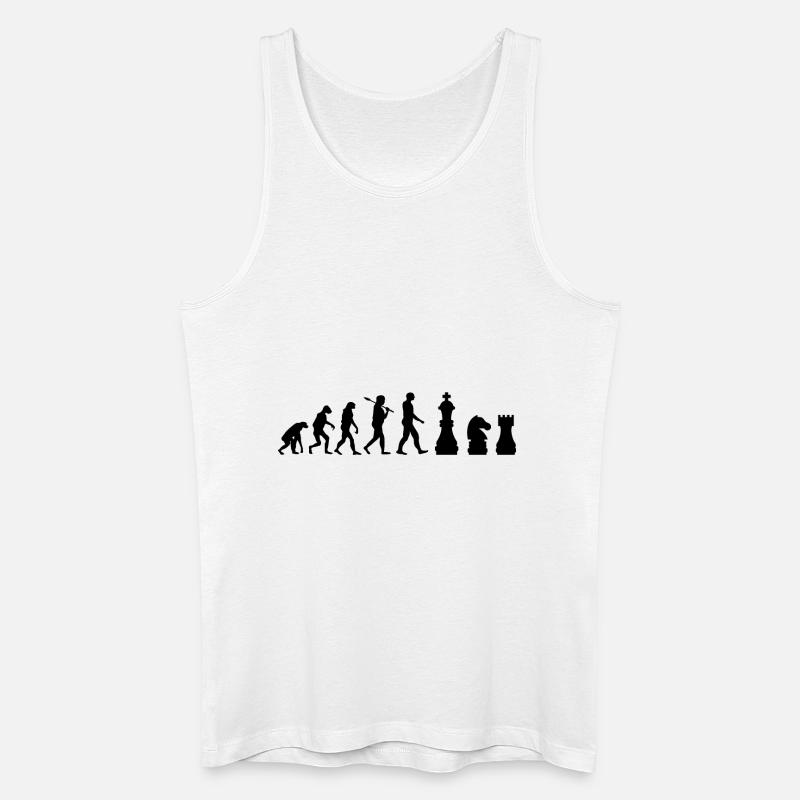 Schachfiguren Evolution Schach Geschenk - Männer Bio Tank Top - Weiß