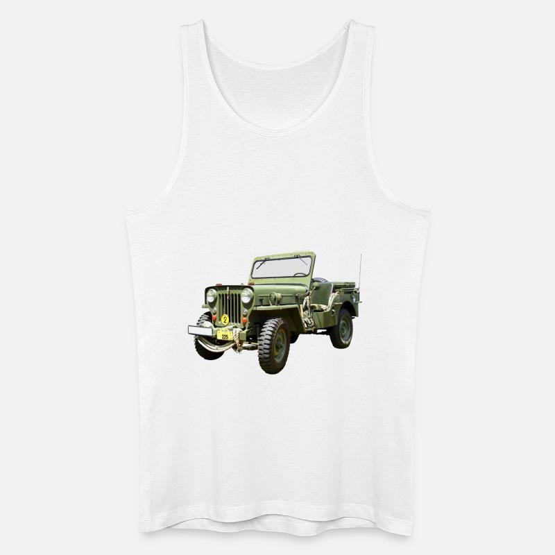 Willys Jeep Odtimer - Männer Bio Tank Top - Weiß