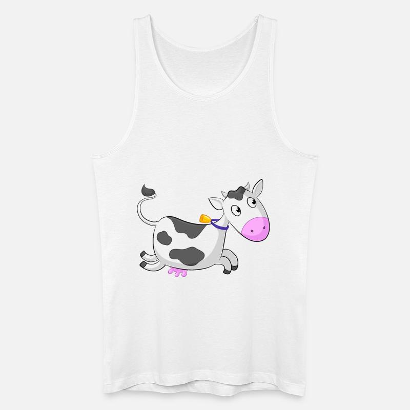 Galoppierende Comic Kuh - Männer Bio Tank Top - Weiß