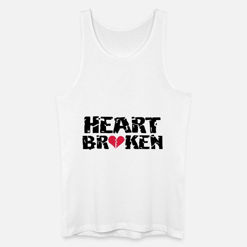 Herz <3Broken - Männer Bio Tank Top - Weiß