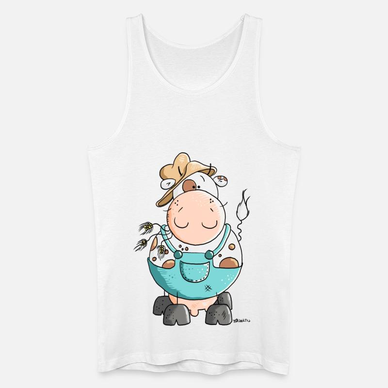 Bauer Ewald - Kuh - Bauernhof - Männer Bio Tank Top - Weiß