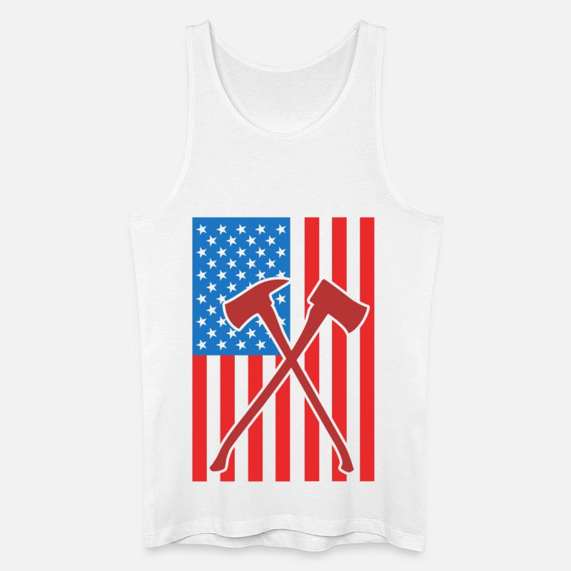 Brandbekämpfung USA Flagge - Männer Bio Tank Top - Weiß