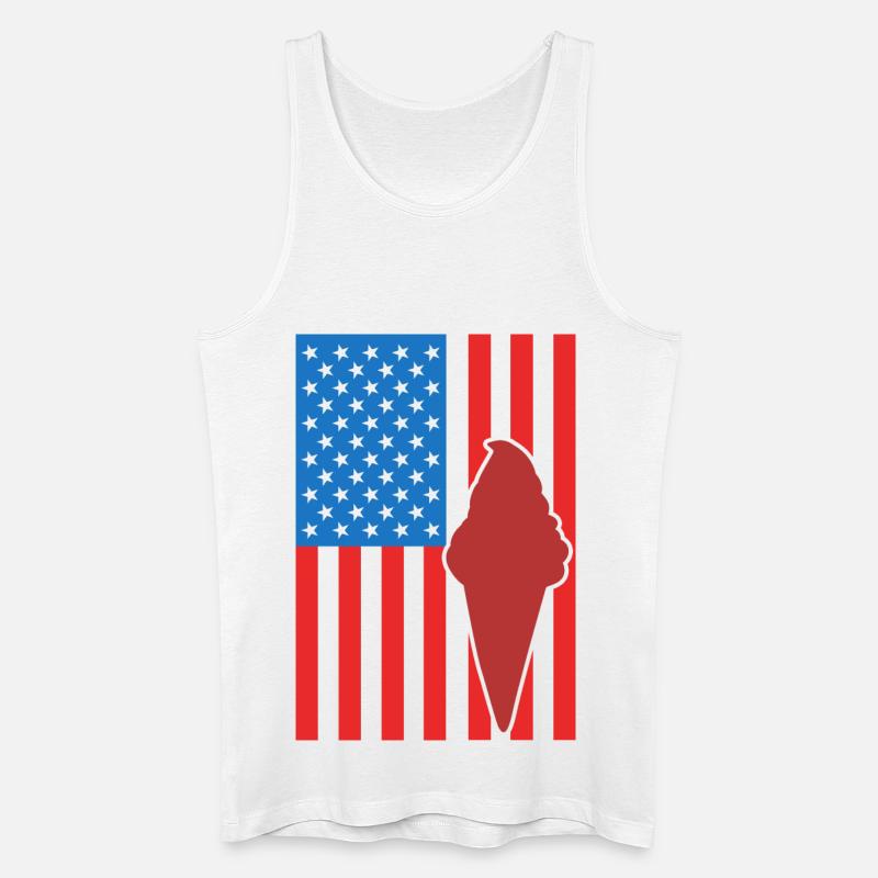 Eiscreme US Flagge - Männer Bio Tank Top - Weiß