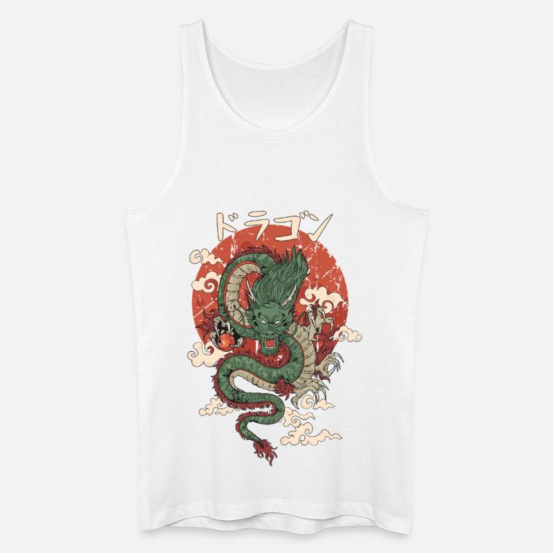 Großer Japanischer Drache: Jungjunger - Männer Bio Tank Top - Weiß