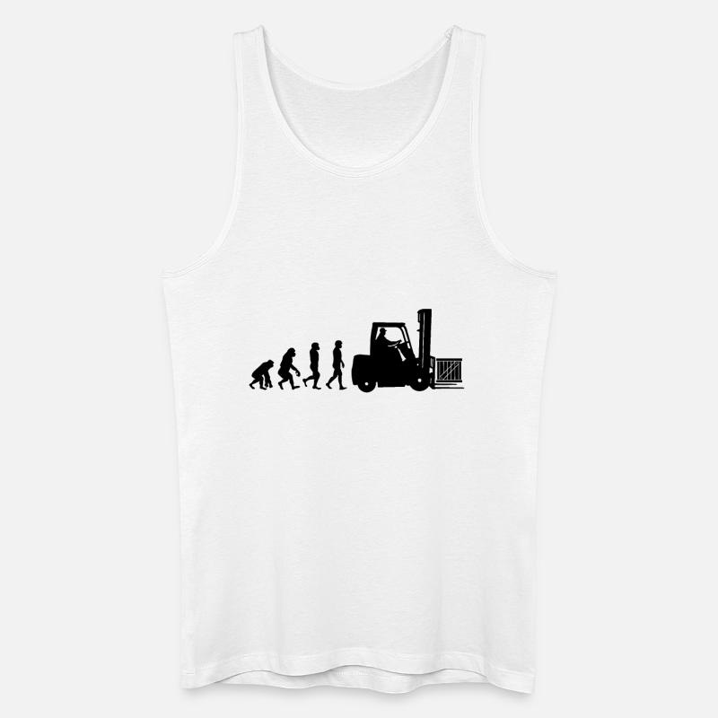 Evolution eines Staplerfahrer - Männer Bio Tank Top - Weiß