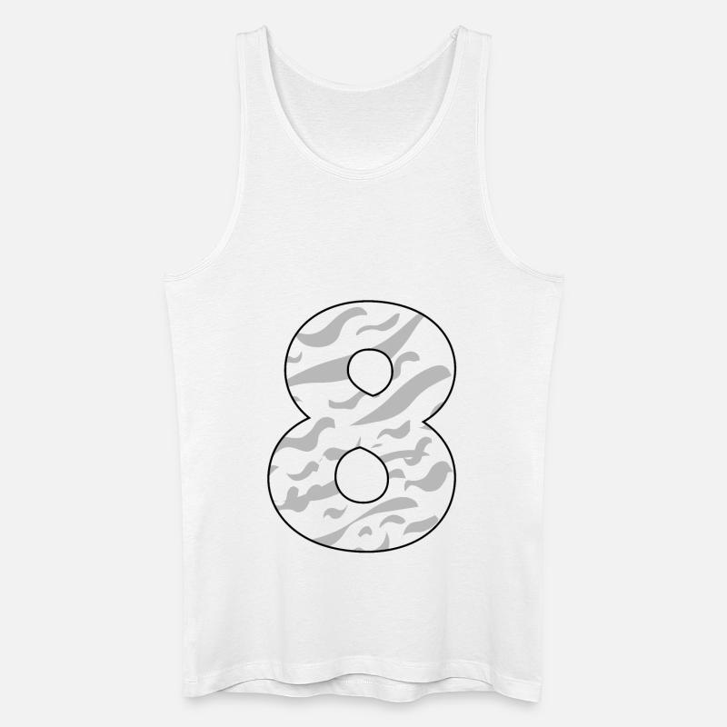 8 - Männer Bio Tank Top - Weiß