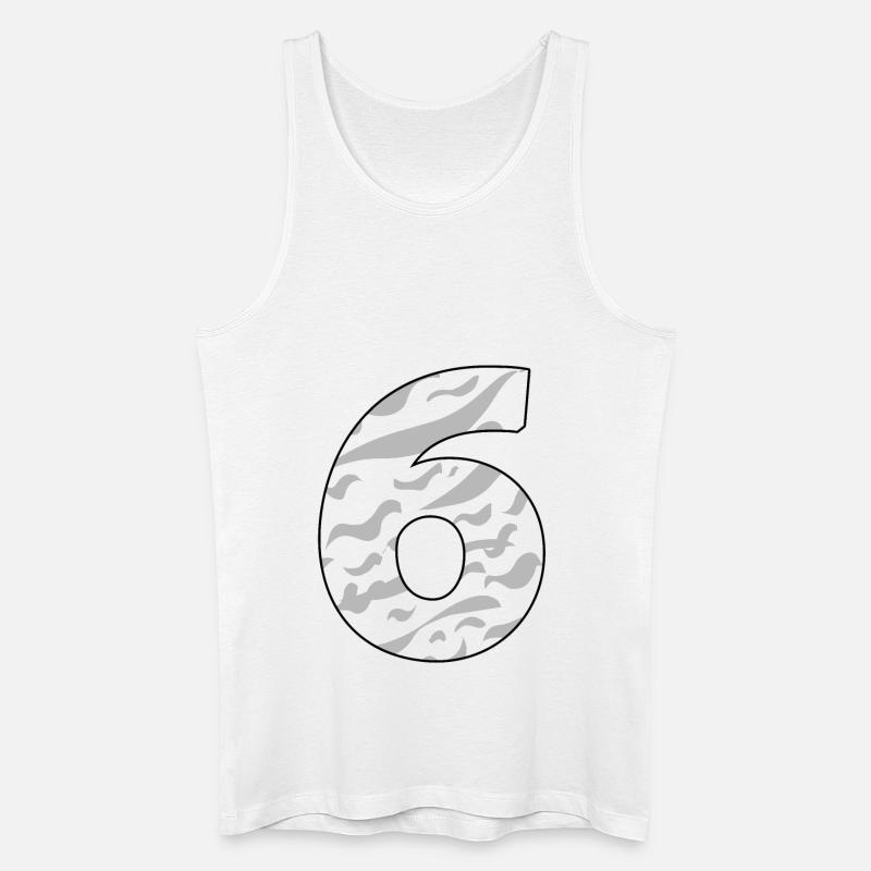 Sechs - 6 - Männer Bio Tank Top - Weiß