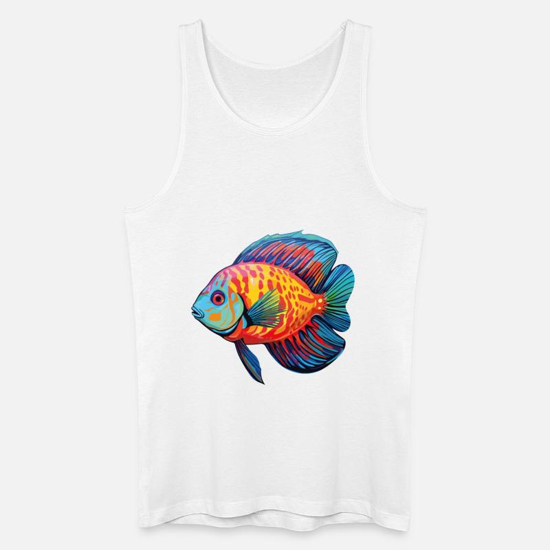 Diskusfisch - Männer Bio Tank Top - Weiß